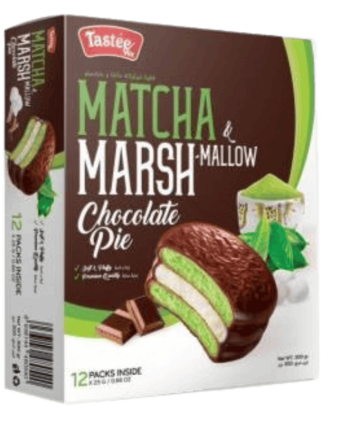 Matcha Marshmallow Chocolate Pie